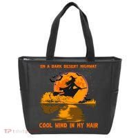Witch Riding Brooms On A Dark Desert Highways Halloween Tote Bag thumb 0