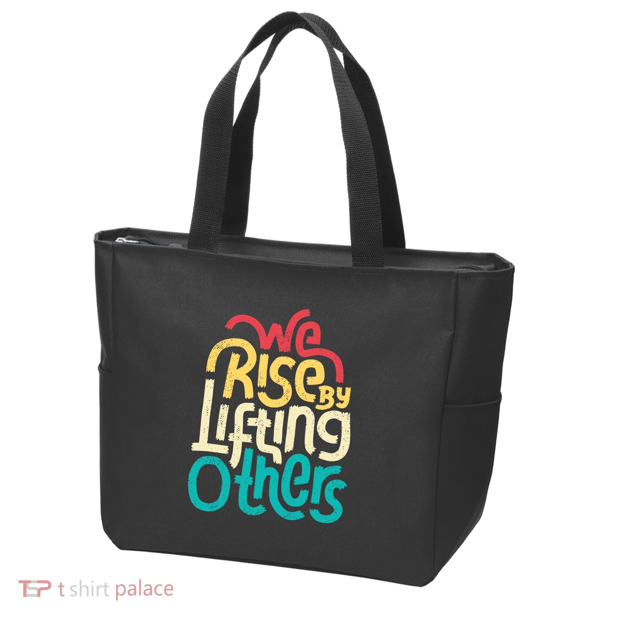 We Rise By Lifting Others Motivational Inspirational Quote Tote Bag