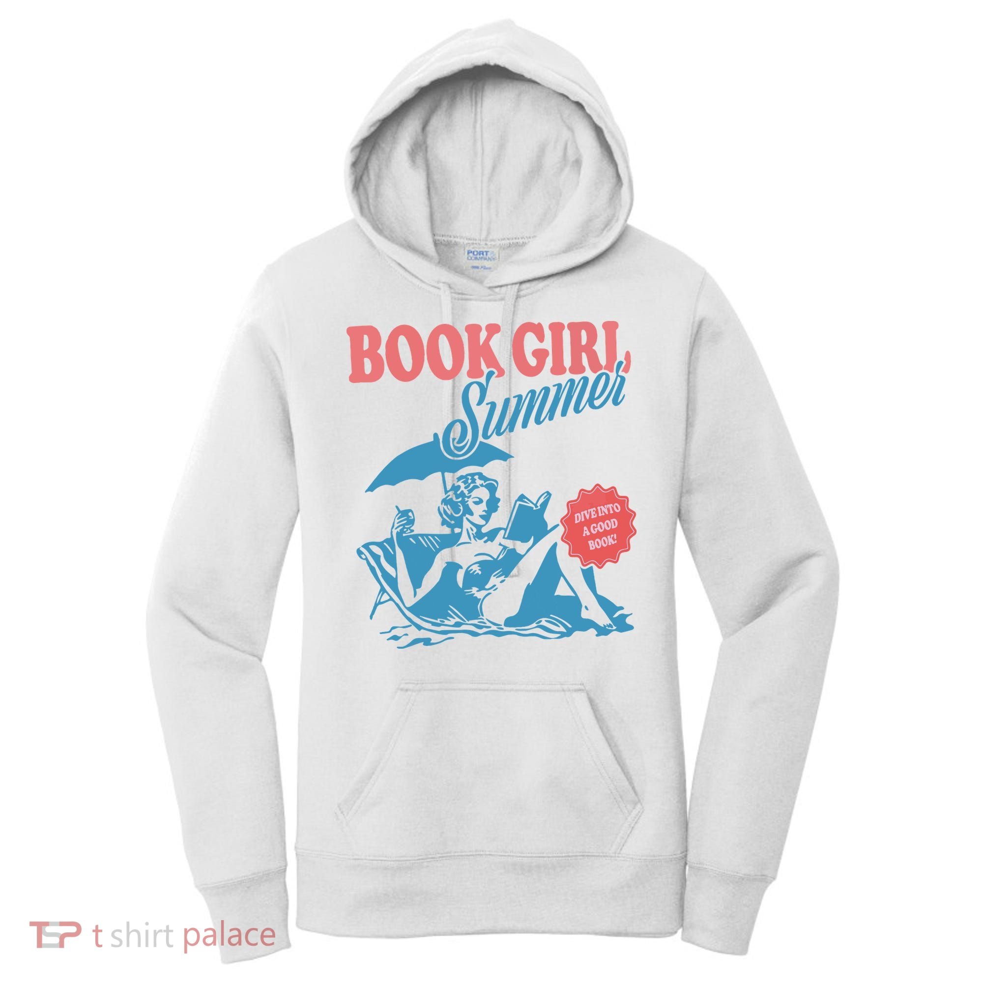 Women Retro Book Girl Summer Bookish Vacation Funny Reader Women's Hoodie