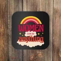 Women's Rights Can Do Anything Feminist Coaster thumb 0