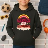 Women's Rights Can Do Anything Feminist Kids Hoodie thumb 2