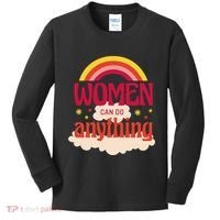Women's Rights Can Do Anything Feminist Kids Long Sleeve Shirt thumb 0