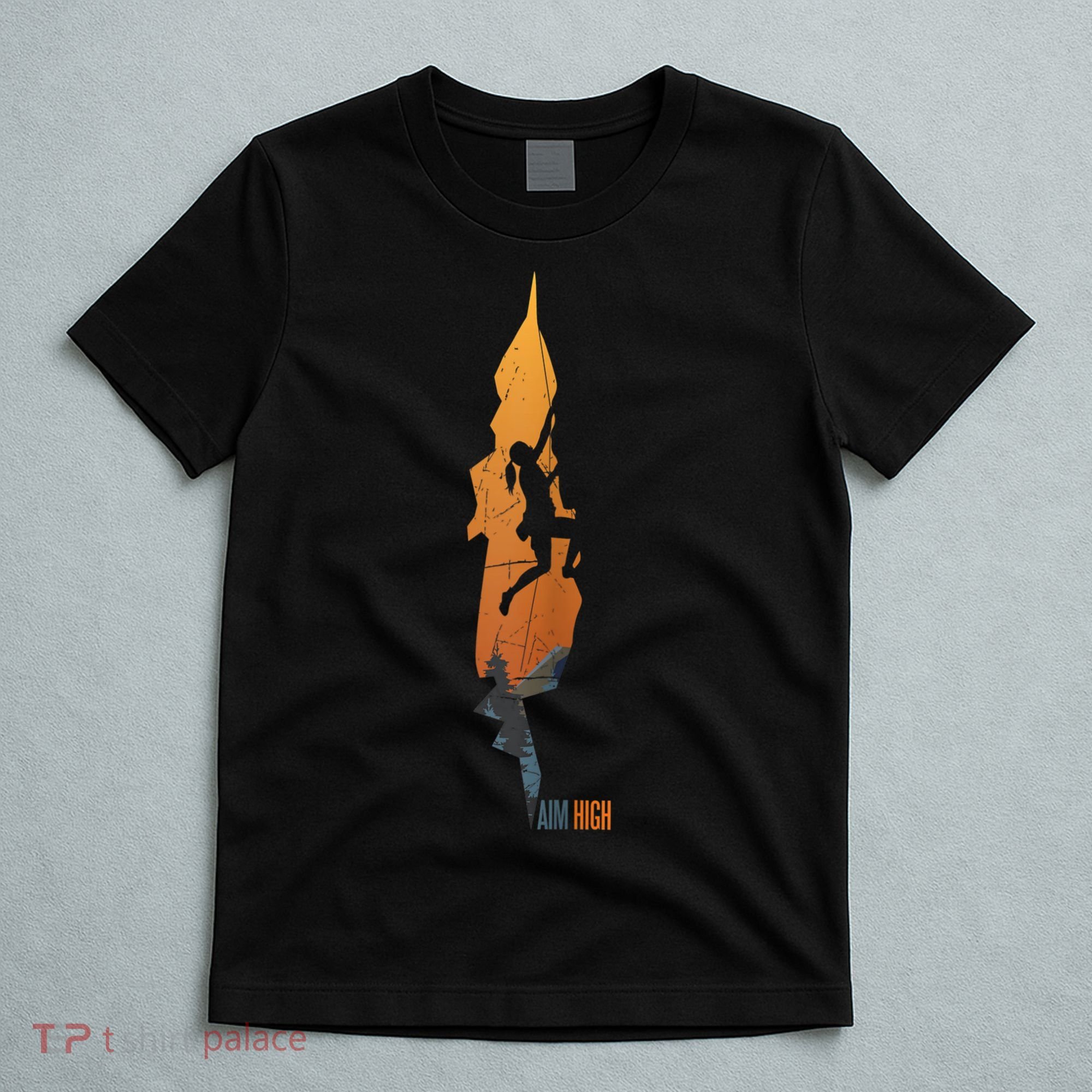 Womens Rock Climbing Aim High Bouldering Mountain Climber T-Shirt