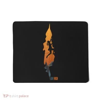 Womens Rock Climbing Aim High Bouldering Mountain Climber Mousepad