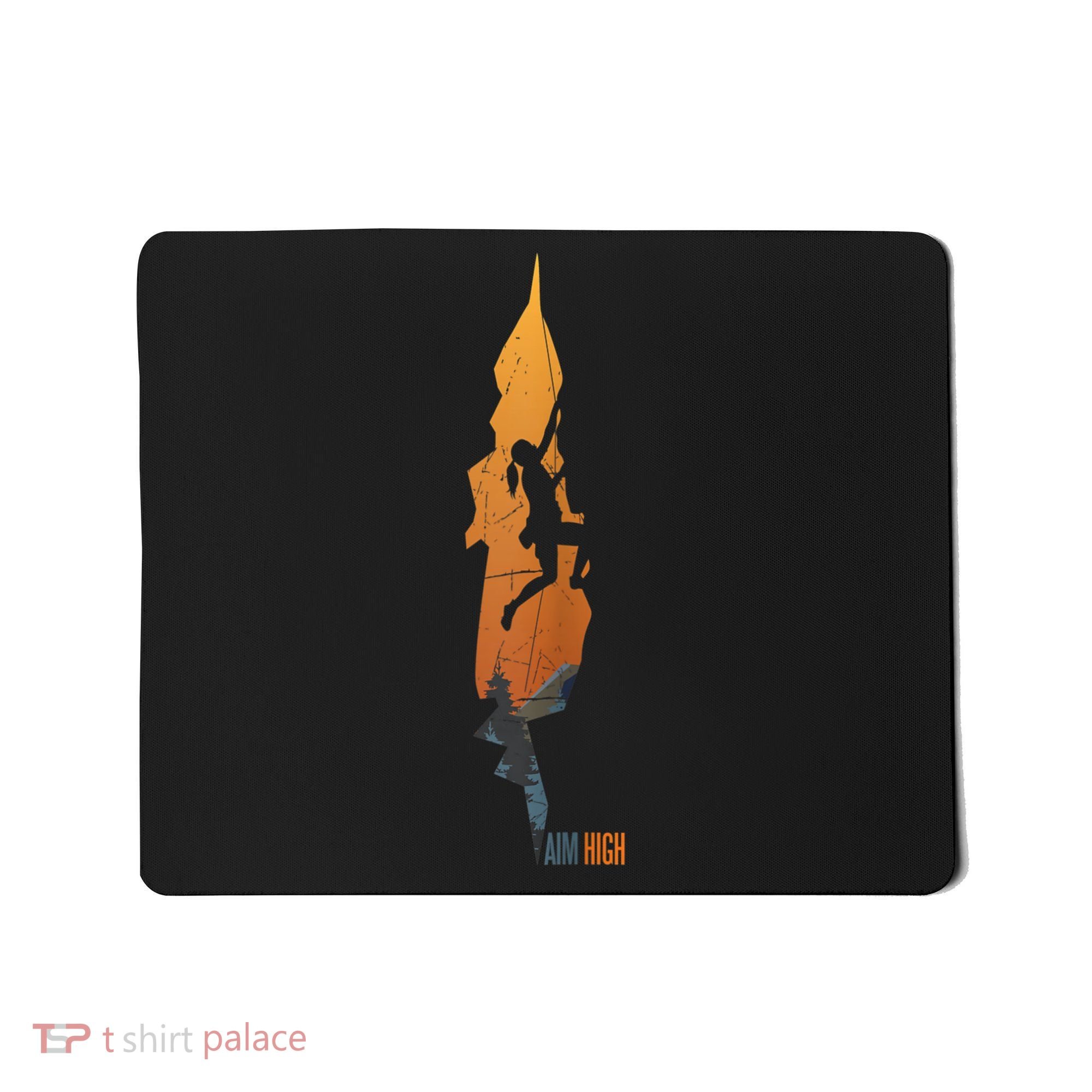 Womens Rock Climbing Aim High Bouldering Mountain Climber Mousepad