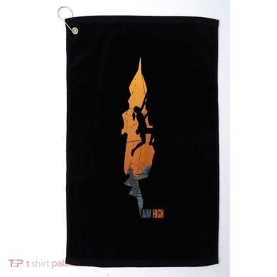 Womens Rock Climbing Aim High Bouldering Mountain Climber Golf Towel