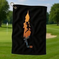 Womens Rock Climbing Aim High Bouldering Mountain Climber Golf Towel thumb 1