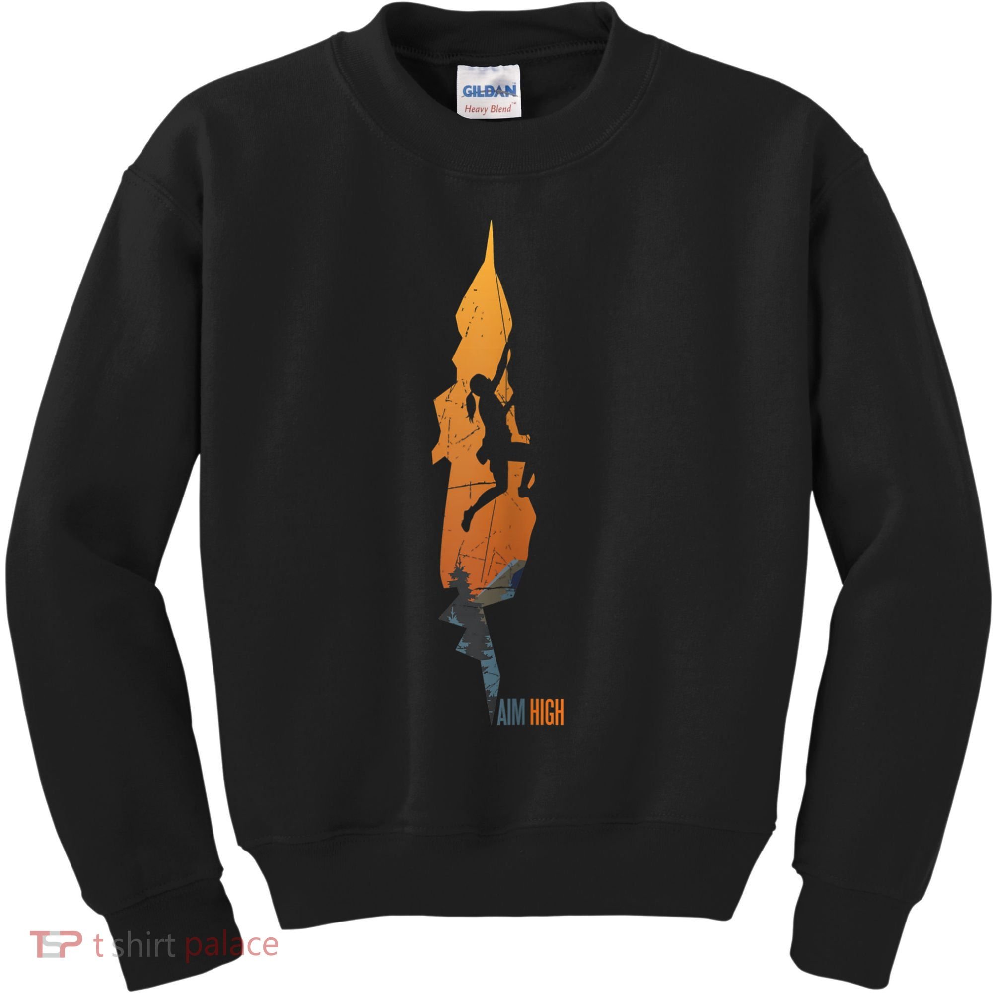Womens Rock Climbing Aim High Bouldering Mountain Climber Kids Sweatshirt