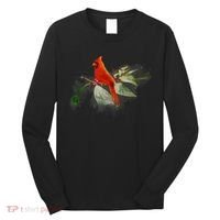 Wild Red Cardinal Bird Long Sleeve Shirt thumb 0