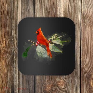 Wild Red Cardinal Bird Coaster