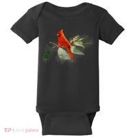 Wild Red Cardinal Bird Baby Bodysuit thumb 0