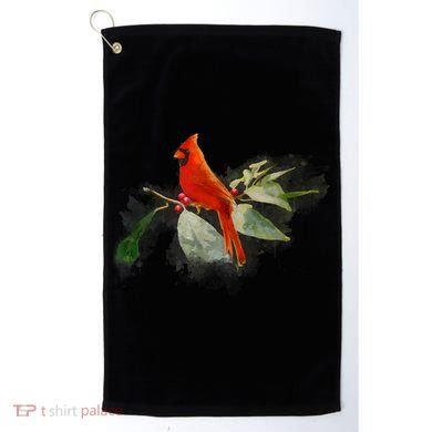 Wild Red Cardinal Bird Golf Towel