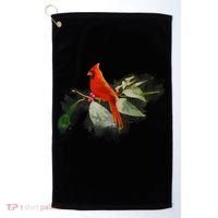 Wild Red Cardinal Bird Golf Towel thumb 0