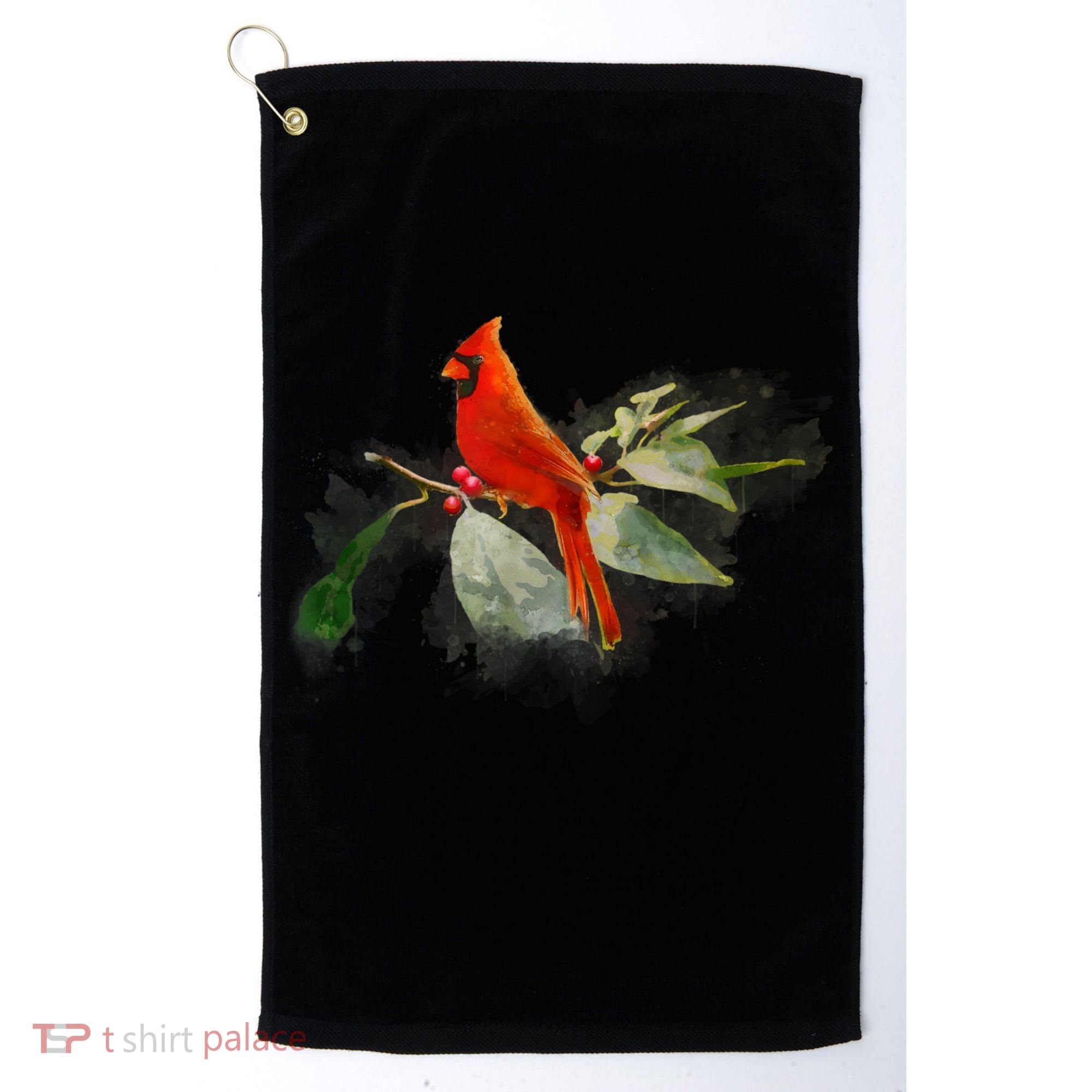 Wild Red Cardinal Bird Golf Towel