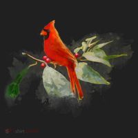 Wild Red Cardinal Bird Golf Towel thumb 3