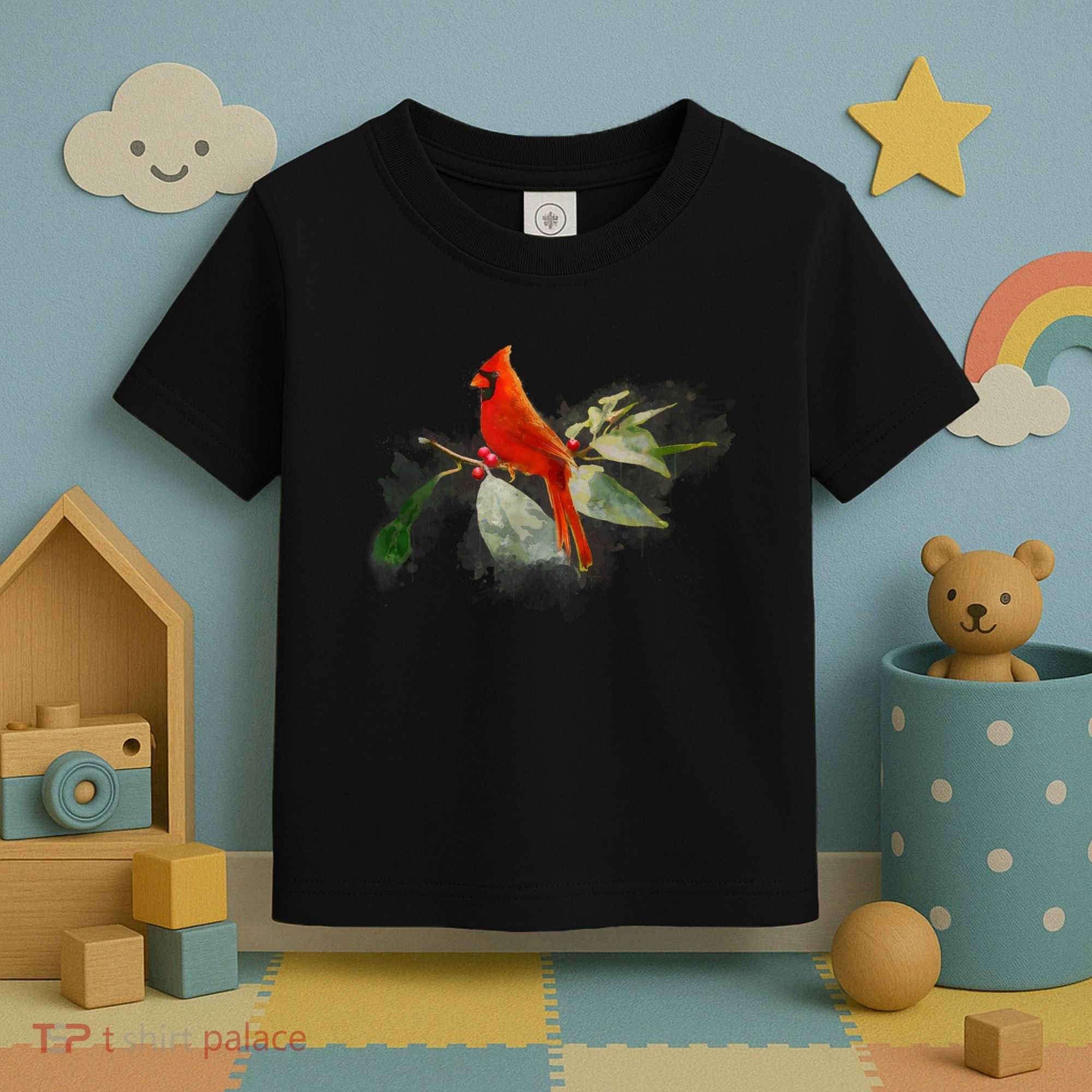 Wild Red Cardinal Bird Toddler T-Shirt
