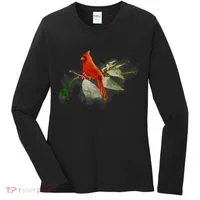 Wild Red Cardinal Bird Women's Long Sleeve Shirt thumb 0