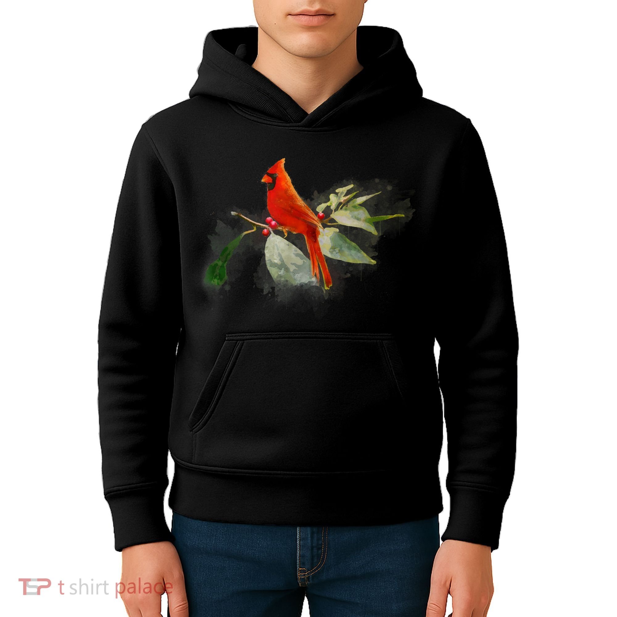 Wild Red Cardinal Bird Kids Hoodie