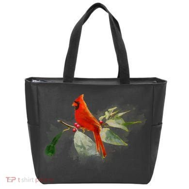 Wild Red Cardinal Bird Tote Bag