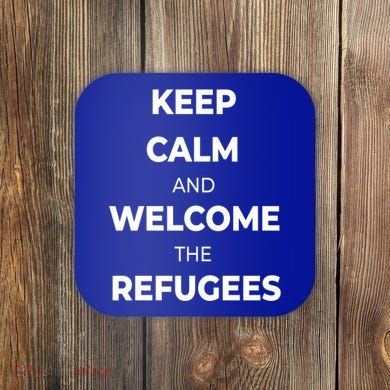 World Refugee Day Welcome Refugees Supportive Message Gift Coaster
