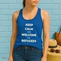 World Refugee Day Welcome Refugees Supportive Message Gift Women's Tank Top thumb 2