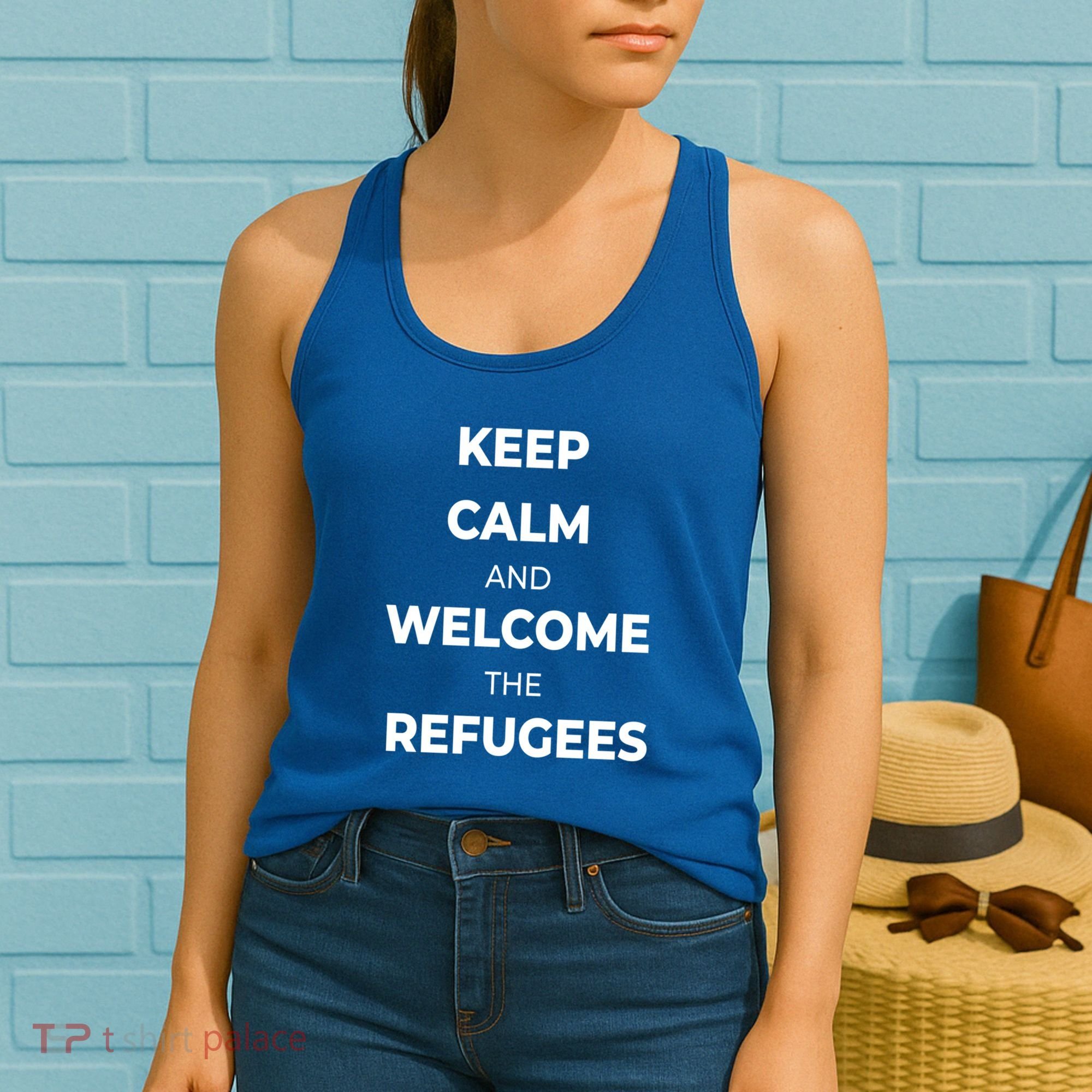 World Refugee Day Welcome Refugees Supportive Message Gift Women's Tank Top