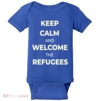 World Refugee Day Welcome Refugees Supportive Message Gift Baby Bodysuit thumb 0