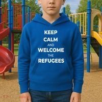 World Refugee Day Welcome Refugees Supportive Message Gift Kids Hoodie thumb 2