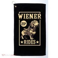Wiener Rides Dachshund Lover Doxie Weiner Weenie Dog Owner Golf Towel thumb 0