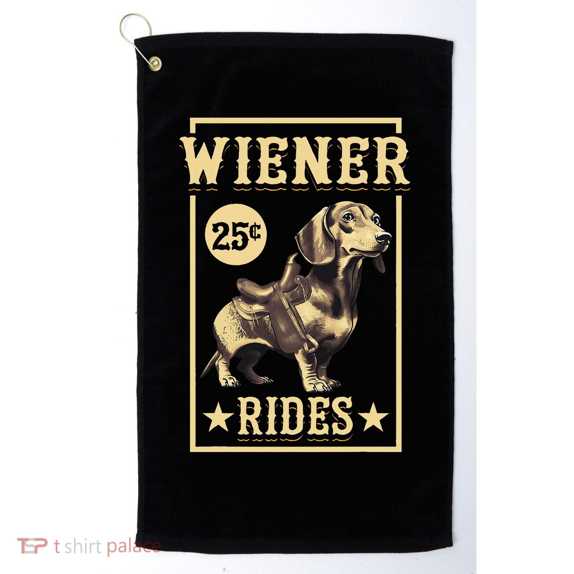 Wiener Rides Dachshund Lover Doxie Weiner Weenie Dog Owner Golf Towel
