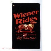 Wiener Rides Free Today Only Funny Wiener Golf Towel thumb 0