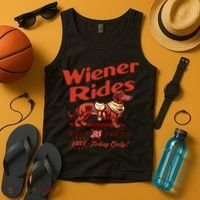 Wiener Rides Free Today Only Funny Wiener Tank Top thumb 4