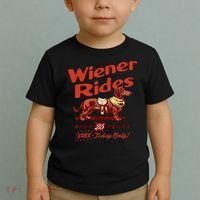 Wiener Rides Free Today Only Funny Wiener Toddler T-Shirt thumb 2