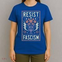 Womens Resist Fascism Protest Trump Anti Trump T-Shirt thumb 4