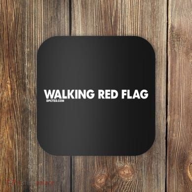 Walking Red Flag Dpcted Coaster