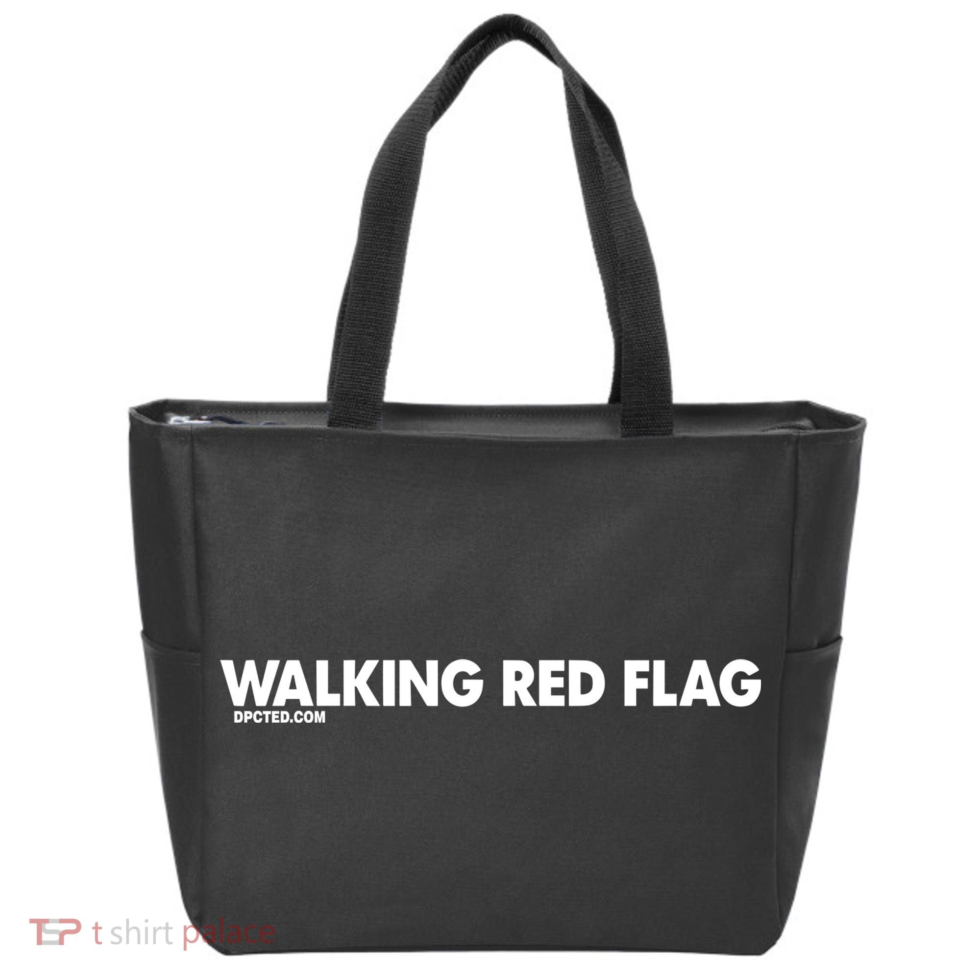 Walking Red Flag Dpcted Tote Bag