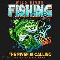 Wild River Fishing The River Is Calling Catch The Big Bass Since 1990 Bucket Hat thumb 4