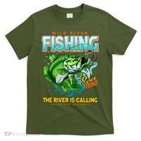 Wild River Fishing The River Is Calling Catch The Big Bass Since 1990 T-Shirt thumb 0