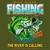 Wild River Fishing The River Is Calling Catch The Big Bass Since 1990 Mousepad thumb 1