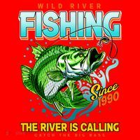 Wild River Fishing The River Is Calling Catch The Big Bass Since 1990 Santa Hat thumb 1