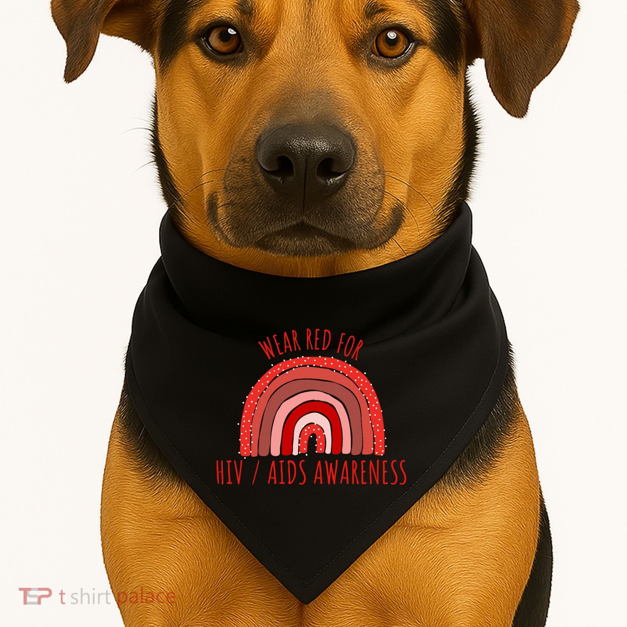Wear Red For Hiv Aids Awareness Hiv Aids USA-Made Doggie Bandana