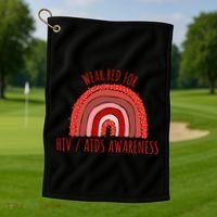 Wear Red For Hiv Aids Awareness Hiv Aids Golf Towel thumb 1
