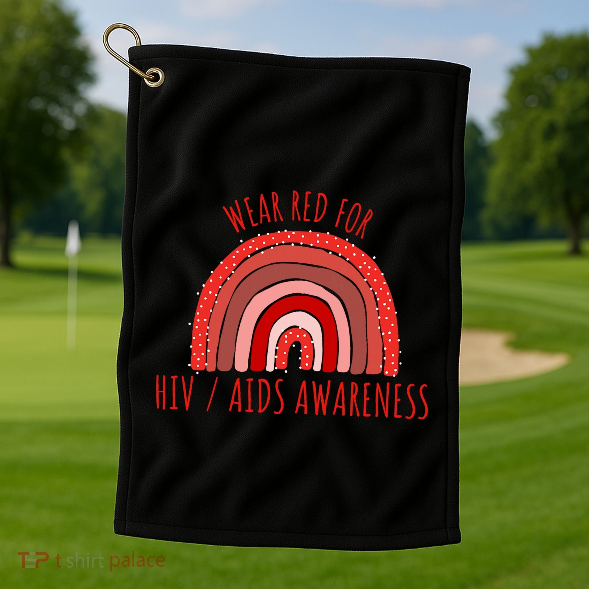 Wear Red For Hiv Aids Awareness Hiv Aids Golf Towel