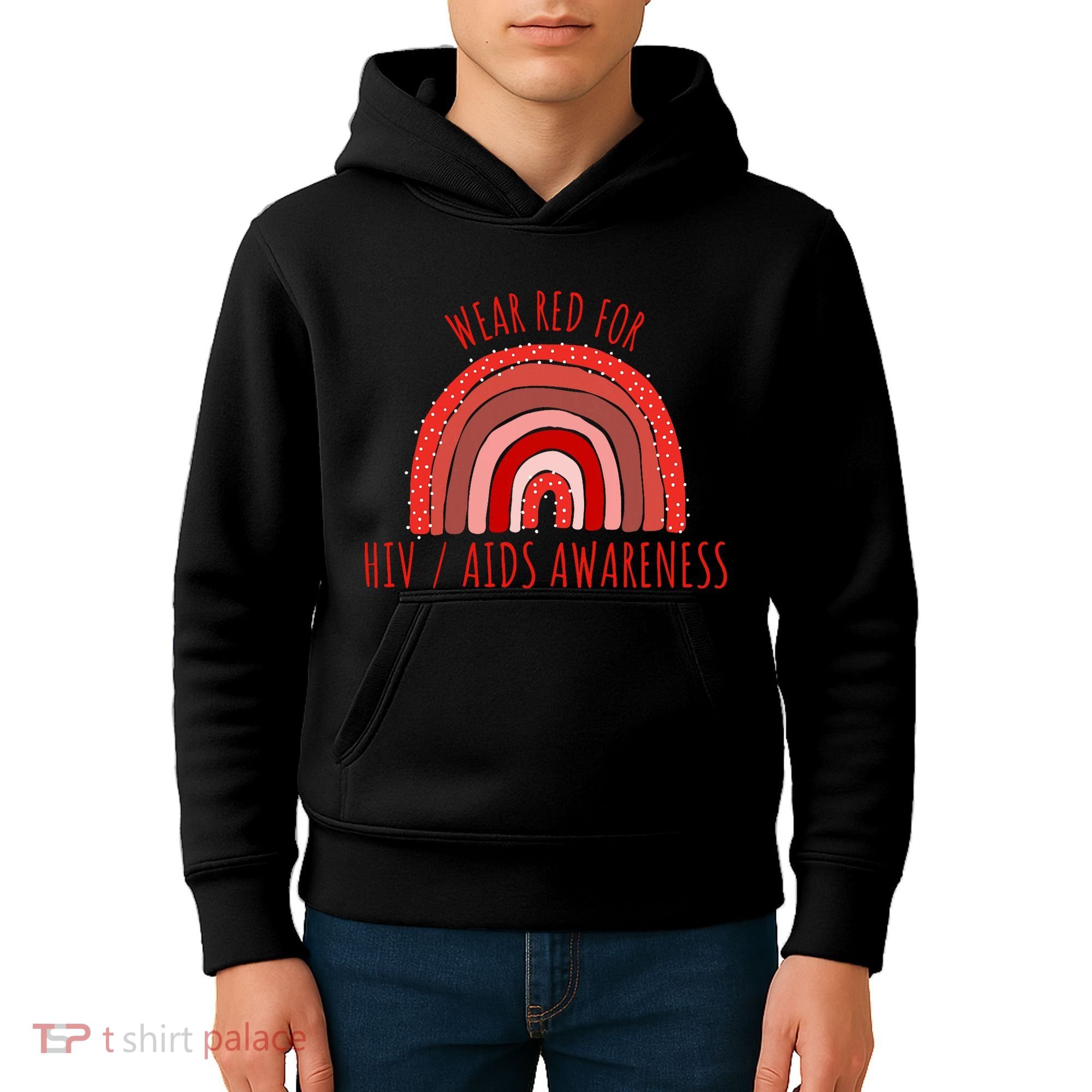 Wear Red For Hiv Aids Awareness Hiv Aids Kids Hoodie