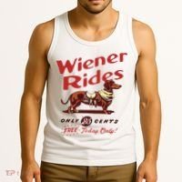 Wiener Rides Free Today Only Funny Wiener Dog Tank Top thumb 3
