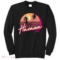 Womens Retro Havana Cuba California Beach Sunset Sweatshirt thumb 0