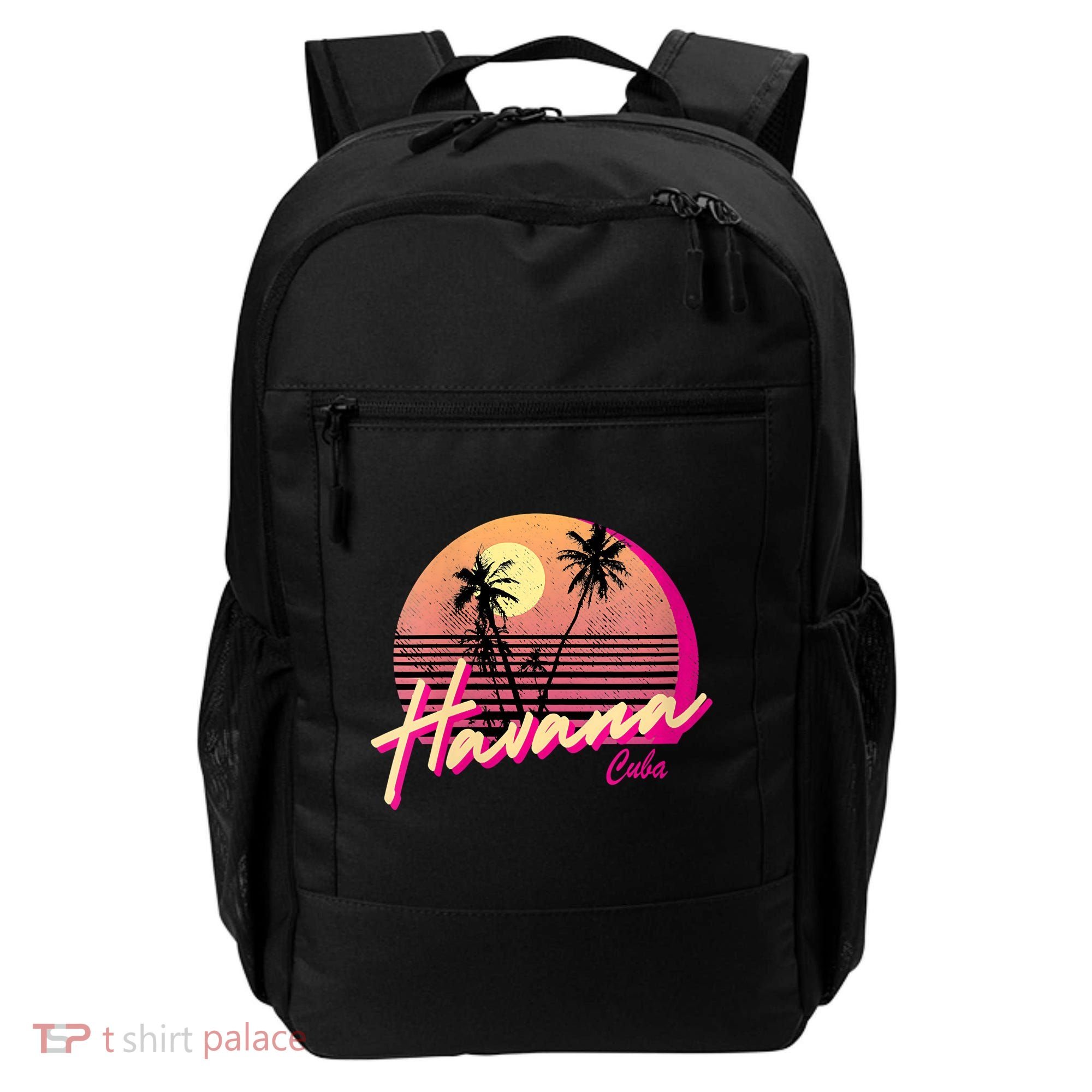 Womens Retro Havana Cuba California Beach Sunset Backpack