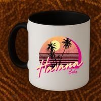 Womens Retro Havana Cuba California Beach Sunset Coffee Mug thumb 2
