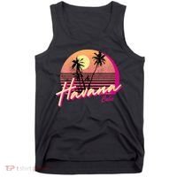 Womens Retro Havana Cuba California Beach Sunset Tank Top thumb 0