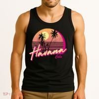 Womens Retro Havana Cuba California Beach Sunset Tank Top thumb 3